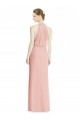 Halter Neck Long Soft Chiffon Bliss Pink Sleeveless Bridesmaid Dress Darwin