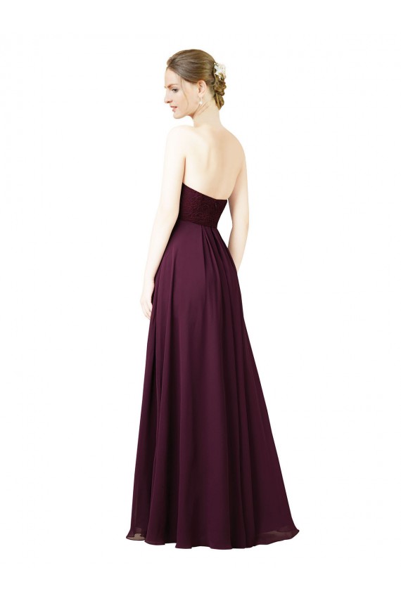 Sweetheart Long Chiffon Grape Sleeveless Bridesmaid Dress Darwin