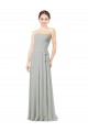 Sweetheart Long Soft Chiffon Silver A-Line Sleeveless Bridesmaid Dresses Darwin