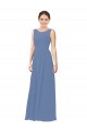 Sweetheart Long Soft Chiffon Windsor Blue Sheath Sleeveless Bridesmaid Dress Darwin