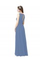 Sweetheart Long Soft Chiffon Windsor Blue Sheath Sleeveless Bridesmaid Dress Darwin