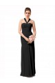 Halter Neck Long Chiffon Black Sleeveless Bridesmaid Dress / Evening Dress Darwin