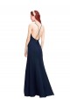 High Neck Long Soft Chiffon Dark Navy Sleeveless Prom Dress / Bridesmaid Dress Darwin