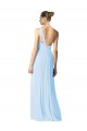 One Shoulder Long Soft Chiffon Light Sky Blue Sleeveless Bridesmaid Dress Darwin