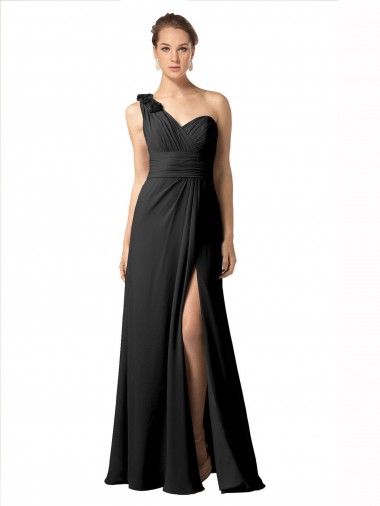 Sweetheart Long Soft Chiffon Black Sleeveless Bridesmaid Dress / Formal Dress Darwin
