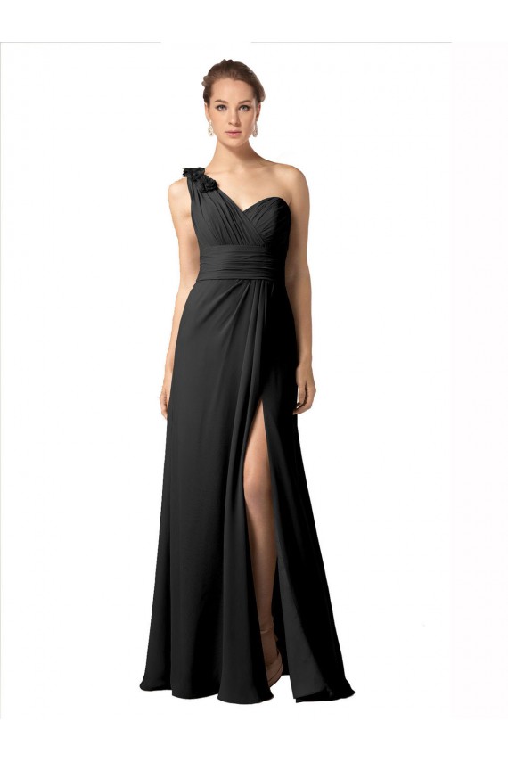 Sweetheart Long Soft Chiffon Black Sleeveless Bridesmaid Dress / Formal Dress Darwin