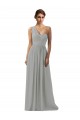 One Shoulder Long Soft Chiffon Silver Sleeveless Bridesmaid Dress Darwin