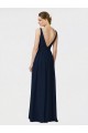 V-Neck Long Chiffon Dark Navy Sleeveless Bridesmaid Dresses / Formal Dresses Darwin
