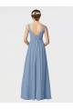 Sweetheart Long Soft Chiffon Dusty Blue Sleeveless Bridesmaid Gown Darwin