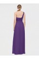V-Neck Long Soft Chiffon Plum Purple Sleeveless High Low Bridesmaid Dress Darwin