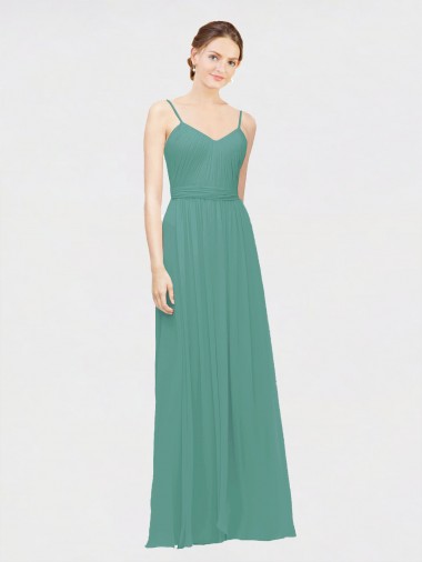 V-Neck Long Chiffon Icelandic Silver Sleeveless Bridesmaid Dress / Evening Dress Darwin