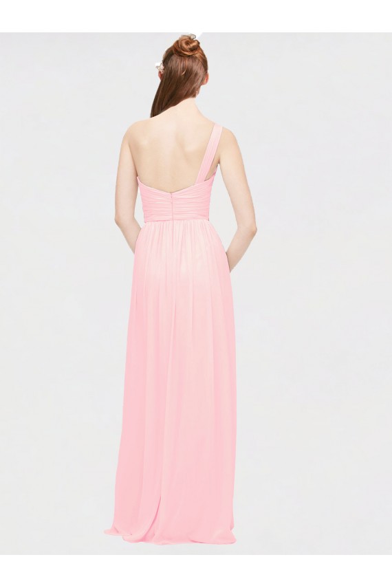 Sweetheart Long Soft Chiffon Pink Sleeveless Bridesmaid Dress Darwin