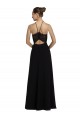 Halter Neck Long Soft Chiffon & Lace Black Sleeveless Bridesmaid Gown Darwin