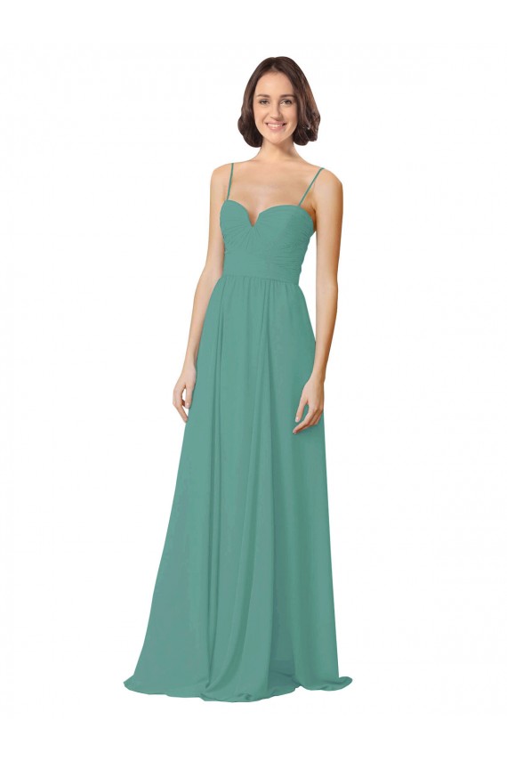 Sweetheart Long Soft Chiffon Icelandic Silver Sleeveless Bridesmaid Dress Darwin