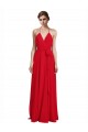 V-Neck Long Chiffon Red Sleeveless Bridesmaid Dress Darwin