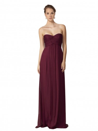 Sweetheart Long Soft Chiffon Grape Sleeveless Bridesmaid Dress / Formal Dress Darwin