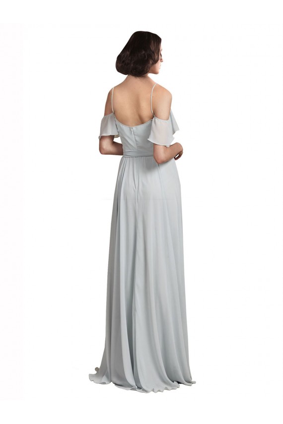 Spaghetti Straps Long Soft Chiffon Frost Sleeveless Formal Dress / Bridesmaid Dress Darwin