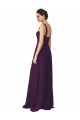 Spaghetti Straps Sweep Train Soft Chiffon Grape Sleeveless Bridesmaid Dress Darwin