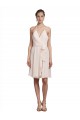 V-Neck Knee Length Soft Chiffon Cream Pink Sleeveless Bridesmaid Dress Darwin