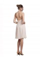 V-Neck Knee Length Soft Chiffon Cream Pink Sleeveless Bridesmaid Dress Darwin
