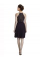 High Neck Knee Length Soft Chiffon Grape Sleeveless Bridesmaid Dress Darwin