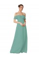 Spaghetti Straps Long Soft Chiffon Seaside Flutter Sleeves Bridesmaid Dress Darwin