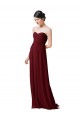Strapless Long Soft Chiffon Burgundy Sleeveless Bridesmaid Dresses Darwin