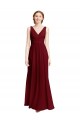 V-Neck Long Chiffon Burgundy Sleeveless Bridesmaid Dress / Evening Gowns Darwin