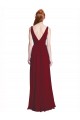 V-Neck Long Chiffon Burgundy Sleeveless Bridesmaid Dress / Evening Gowns Darwin