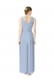 V-Neck Long Soft Chiffon Periwinkle A-Line Sleeveless Bridesmaid Dress Darwin