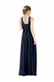 V-Neck Long Chiffon Dark Navy Sleeveless Bridesmaid Gowns Darwin