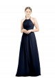 High Neck Long Soft Chiffon Dark Navy Sleeveless Evening Gowns / Bridesmaid Dress Darwin