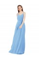 V-Neck Long Soft Chiffon Periwinkle Sleeveless Bridesmaid Dress Darwin
