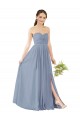 Sweetheart Long Soft Chiffon Dusty Blue Sleeveless Evening Gowns / Bridesmaid Dress Darwin