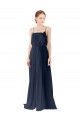 Spaghetti straps Long Chiffon Dark Navy Sleeveless Bridesmaid Dress / Evening Gowns Darwin
