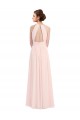 Halter Neck Long Soft Chiffon Pink Sleeveless Bridesmaid Dress Darwin
