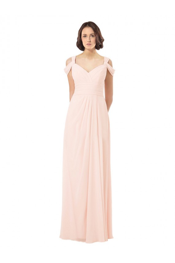 Sweetheart Long Chiffon Pink Sleeveless Bridesmaid Dress / Evening Dress Darwin