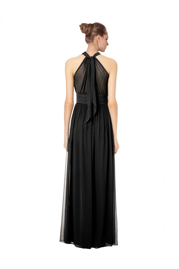 Halter Neck Long Soft Chiffon Hunter Sleeveless Bridesmaid Dress Darwin