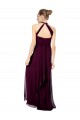 Halter Neck Long Soft Chiffon Midnight Green Sleeveless Formal Dress / Bridesmaid Dress Darwin