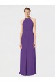 Halter Neck Long Soft Chiffon Plum Purple Sleeveless Bridesmaid Dress Darwin