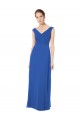 V-Neck Long Soft Chiffon Royal Blue Sleeveless Bridesmaid Dresses Darwin