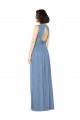 Bateau Neck Long Soft Chiffon Dusty Blue Sleeveless Bridesmaid Dress Darwin