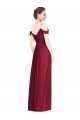 V-Neck Long Soft Chiffon Burgundy Sleeveless Bridesmaid Dresses Darwin