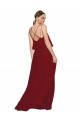 Spaghetti Straps Long Chiffon Burgundy Sleeveless Bridesmaid Dress Darwin