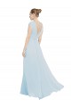 V-Neck Long Soft Chiffon Sea Glass Sleeveless Bridesmaid Dress Darwin