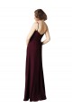 V-Neck Long Soft Chiffon Burgundy Gold Sleeveless Bridesmaid Gown Darwin