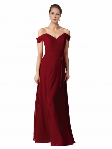 Sweetheart Long Chiffon Burgundy Sleeveless Bridesmaid Dress / Evening Dress Darwin