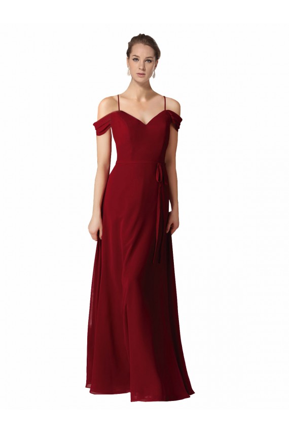 Sweetheart Long Chiffon Burgundy Sleeveless Bridesmaid Dress / Evening Dress Darwin