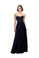 Sweetheart Long Soft Chiffon Dark Navy Sheath Sleeveless Bridesmaid Dress / Formal Dress Darwin