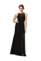 High Neck Long Soft Chiffon & Lace Black Sleeveless Bridesmaid Dress Darwin